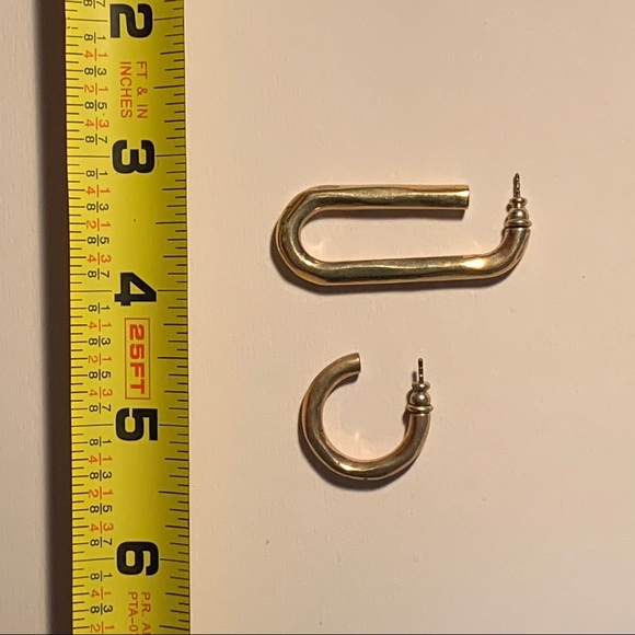 [Vintae brass asymmetrical earrings] - Picture 4 of 4